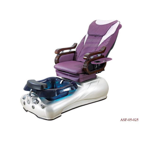 ASF-05-025 Pedicure Chair with Glass Bowl, Luxury Purple Color Pedicure Chair
