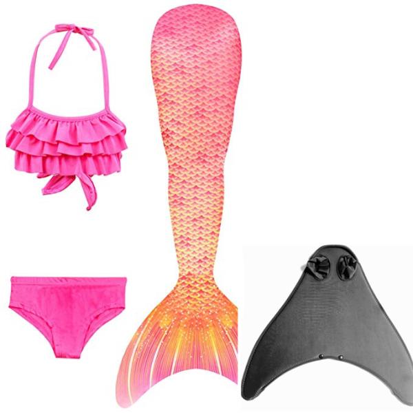 Breathable 80% Nylon + 20 Spandex Mermaid Tail For Swimming Party Toddler 110 120