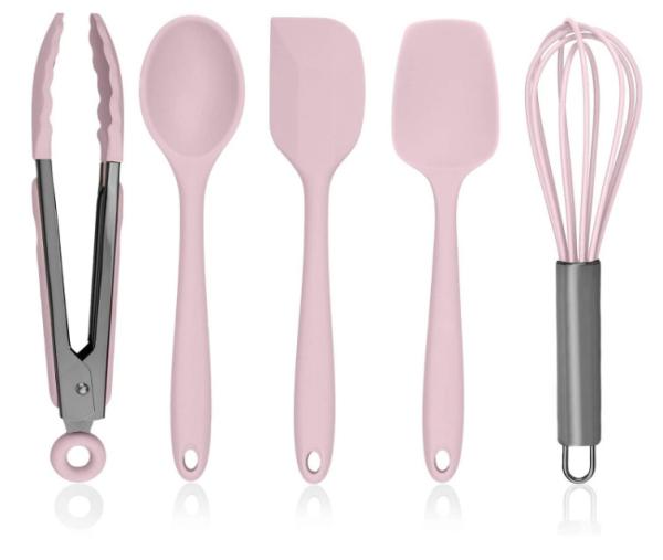 Kitchen 5 Piece Silicone Cooking Utensils Easy To Clean Silicone Kitchen Utensil Set