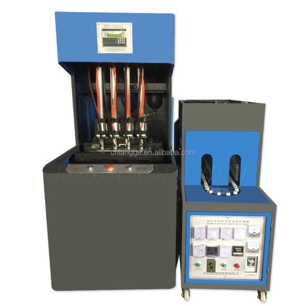 Machine de fabrication de petites bouteilles en plastique à 4 cavités semi-automatique de 500 ml avec conception Speed Blue