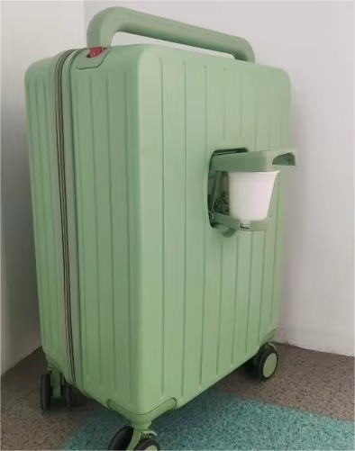 Maleta giratoria verde multifuncional y ligera con asa suave ecológica y bolsa de viaje de lujo impermeable para equipaje de mano