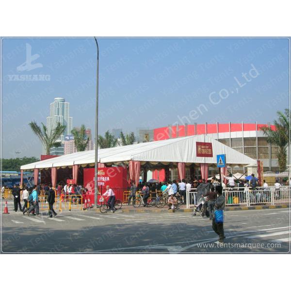 850gsm PVC Fabric Outdoor Event Tent 20M Wide With Red Roof Lining Decoration