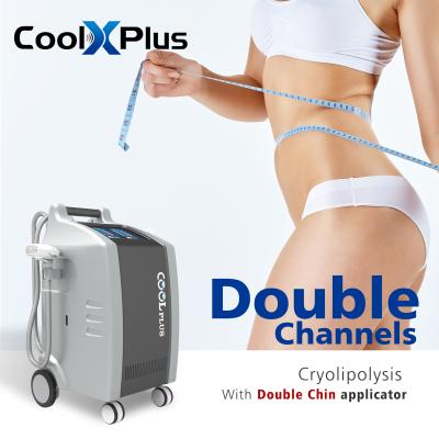 Equipamento gordo da beleza do emagrecimento do vácuo do peso da perda do gelo dobro de Cryo da sução de Lipo dos punhos da máquina 4 do cryolipolysis do canal