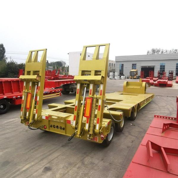 Lowbed Semi Trailers with Slope for Heavy Machines Low Bed Trailer Truck Trailer