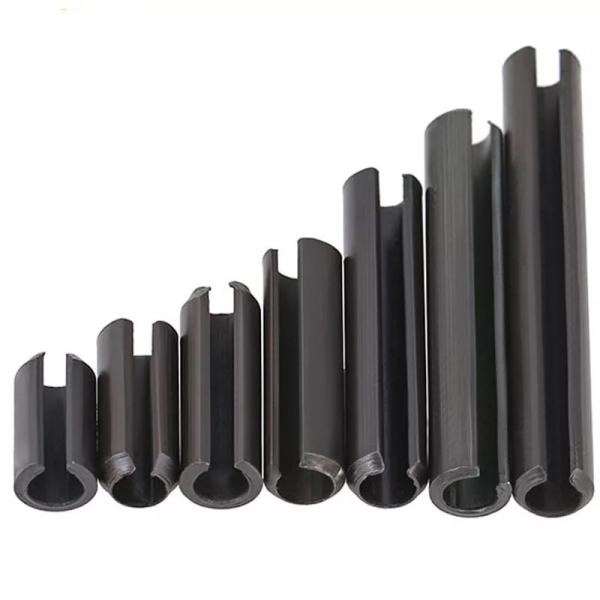 Customized Galvanized Steel Black Zinc Plated 65Mn Slotted Spring Pins DIN1481
