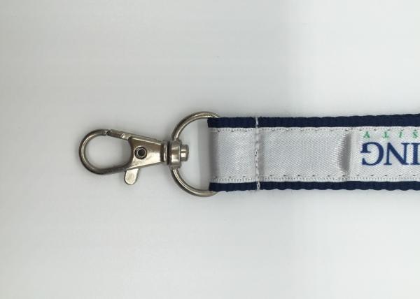 Customized logo hot sale satin  ribbon silk screen lanyards for wholesale