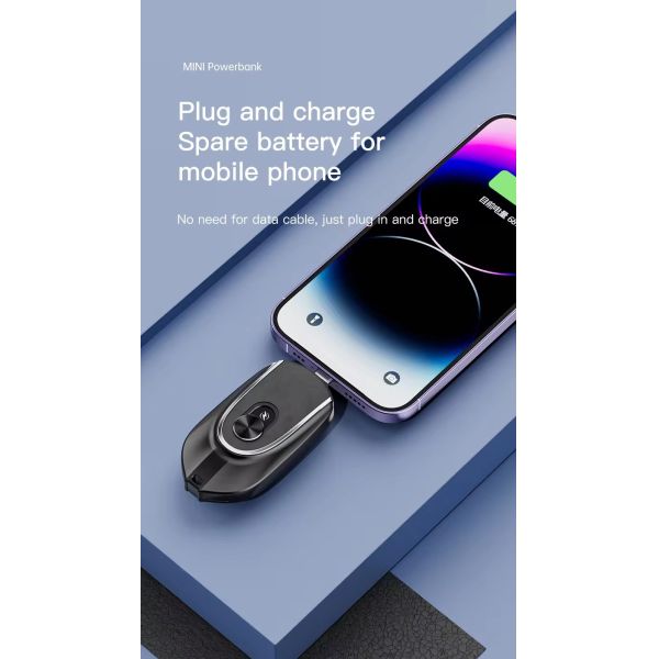2 In 1 Multi Purpose 1200mah Mini Power Bank Outdoor Travel Charging Keychain PowerBank Mobile Phone Charge