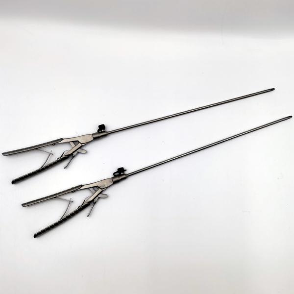 Reutilizável de acção única laparoscópica de mandíbula reta, suporte de agulha em forma de V, 330 mm de comprimento