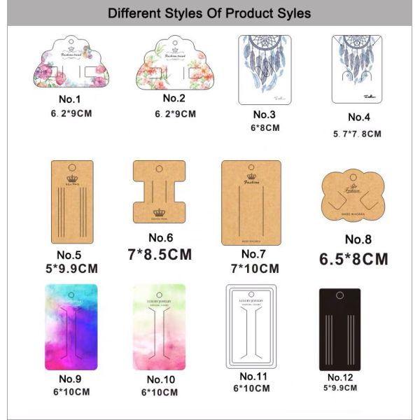 Cardboard Earring Paper Holder Bracelet Display Cards for Jewelry Wrapping 400g