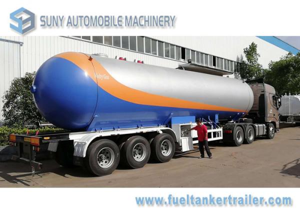 12 Wheels 56KL LPG Semi Trailer , 3 Axles LPG Transport Truck 1.61MPa Pressure