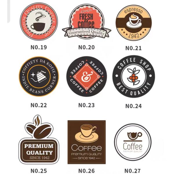 Die Cut Food Packaging Sticker for Coffee Paper Cup Logo Custom 60ml 80ml