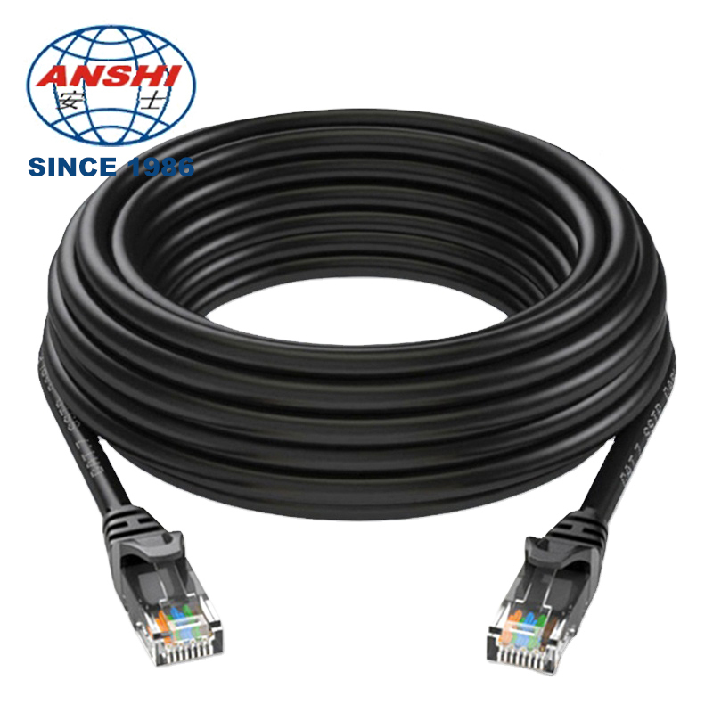 CAT6 RJ45 UTP Patch Cord 24AWG Black Bare Copper Network Ethernet LAN Cable