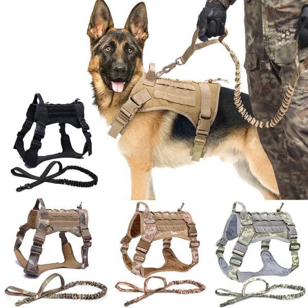 Tactical Dog Harness Heavy Duty Neoprene Custom Logo No Pull Design Reflective Leash Active Pets