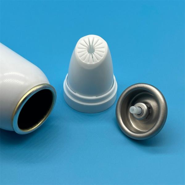 Vibrant Color-Coded Hair Mousse Aerosol Accessory for Product Line Differentiation with Quick-Change Actuator System