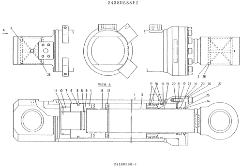 2438U588R120 Piston Rod Repair Seals Kit For KOBELCO K909-A Oil Resistance