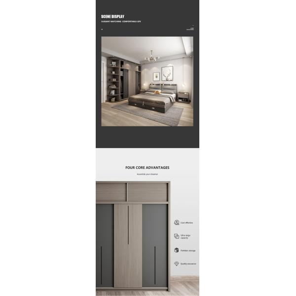 Мебель доски меламина изготовленная на заказ деревянная, шкаф раздвижной двери комбинации