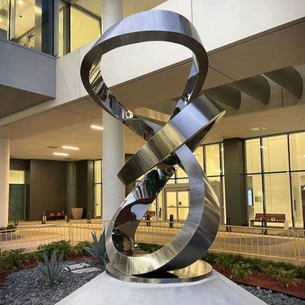 Ribbon Custom Landscape Modern Stainless Steel Statue Metal Sculpture for Home Decor Artwork