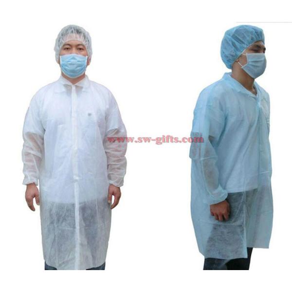 Disposable Lab Coats Nonwoven Fabric Work Coveralls Food Workshop White Ropa Dustproof Gown Velcro Protective Clothing