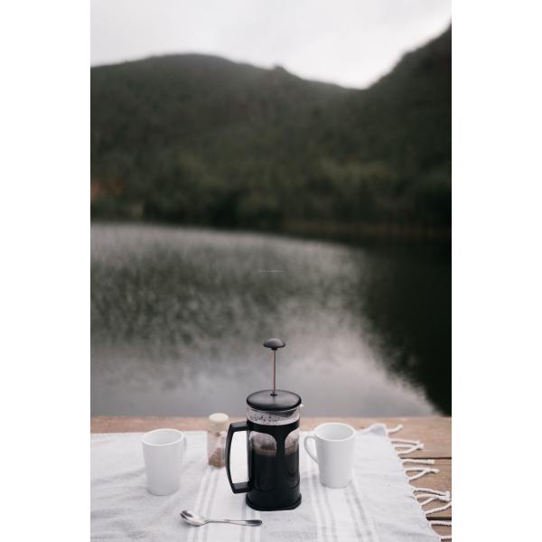Портативные кофеварки Высококачественный боросиликатный стеклянный кофейный пресс Черный пластиковый французский пресс