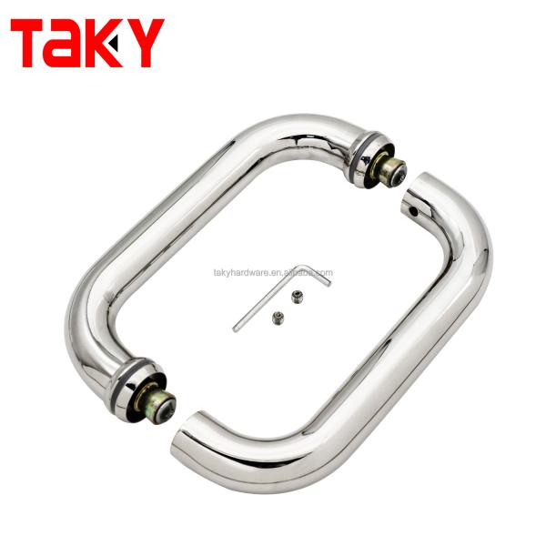 Manos de puja de puertas de vidrio de aluminio de doble cara duraderas para aplicaciones de puertas exteriores