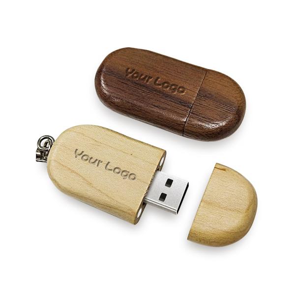 Ovale Shape 4Gb Wooden USB flash drive With gift Packing for Wedding gifts