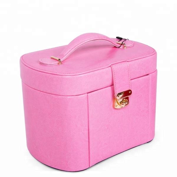 Free gift box jewelry mirror cabinet for jewelry  PU leather jewelry storage box