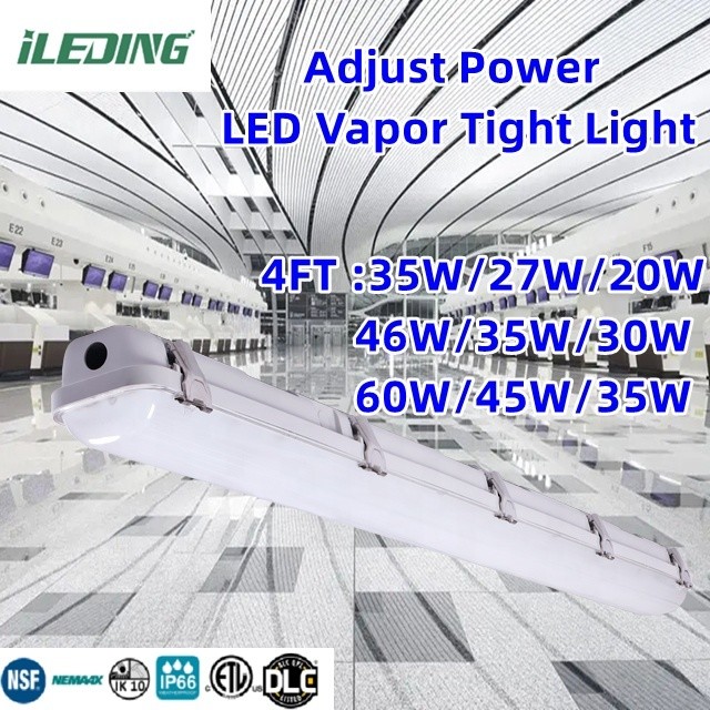 120-277V/120-347V 60W 4FT Led Vapor Tight Tri Proof Light Fixture for Car Parking Lot