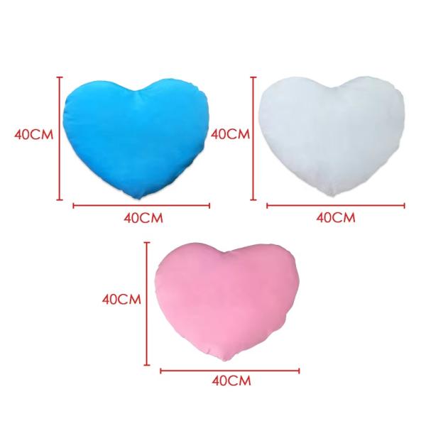 Coussin de cœur de sublimation peau de pêche velours lancer coussin de sublimation couverture blancs