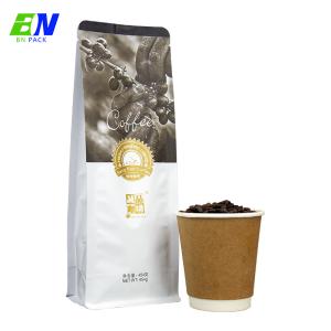 Customized Label Coffee Powder Bag VMPET Box Bottom Zipper Pouch