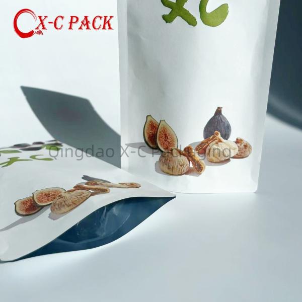 Fermeture à glissière papier kraft brun fermeture à glissière à chaud fermeture à chaud stockage des aliments sac d'emballage