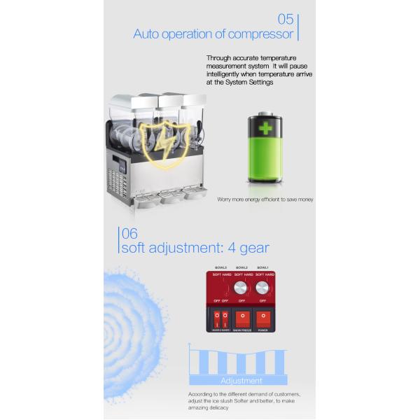 Industrial Size 620*670*840mm Automation Slush Machine with 2 Tank Slush Ice Machine