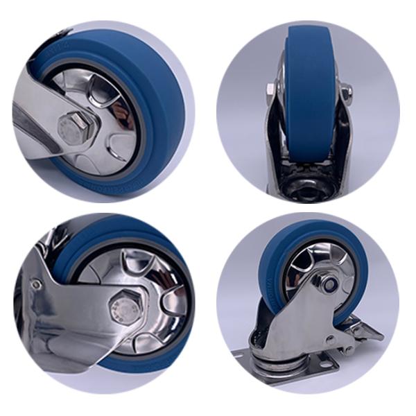 Отскок сверхмощного резинового рицинуса шарнирного соединения колеса Lockable эластичный высокий 4 дюйма