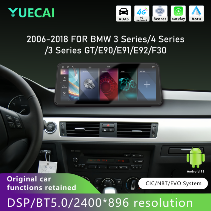 High Quality 12.3inch Car DVD Plaiyer Complete Set Including Frame Cable Canbus for BMW 3 Series/E90/E91-Low 2006-2011