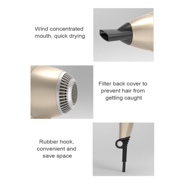 Rotating Nozzle Quick Drying 145mm Portable Hair Blow Dryer