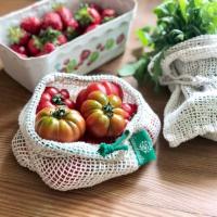 Sac organique de stockage de coton de cordon naturel de 100% GOTS