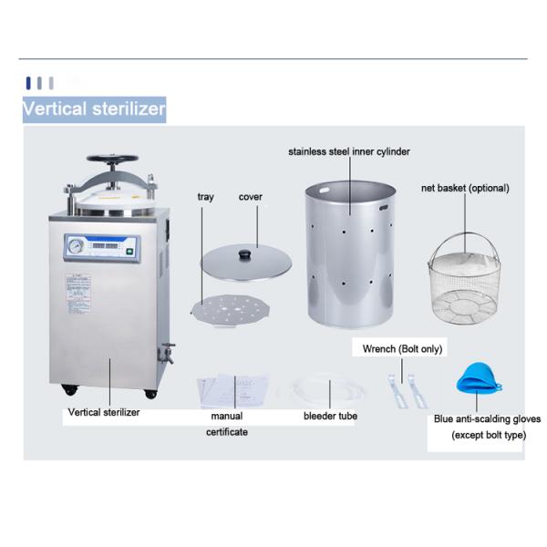 Liquid Crystal Digital Display Vertical Sterilizer Pre Vacuum Disinfection Cabinet