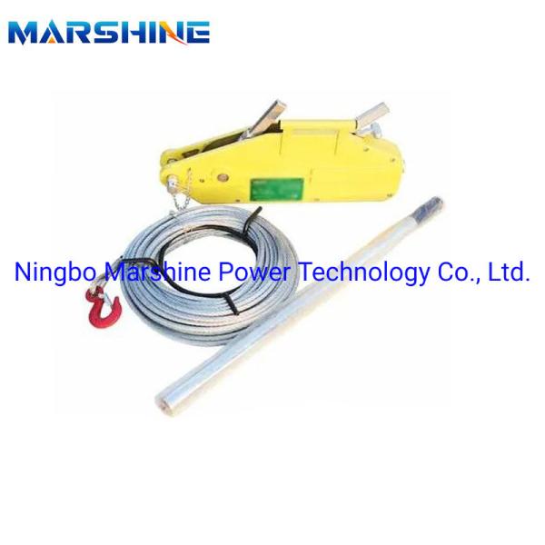 Small Portable Lift Hand Cranked Rope Snatch Block Tackle Tightener Double Pulley