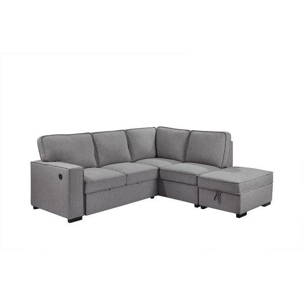 Modern design luxury living room villa hotel grey sofa furniture fabric 2P+Chaise sofa with storage set couch sofa bed
