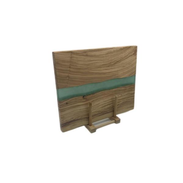 Natural Handcrafted Design 2cm Olive Wood Serving Board With Resin