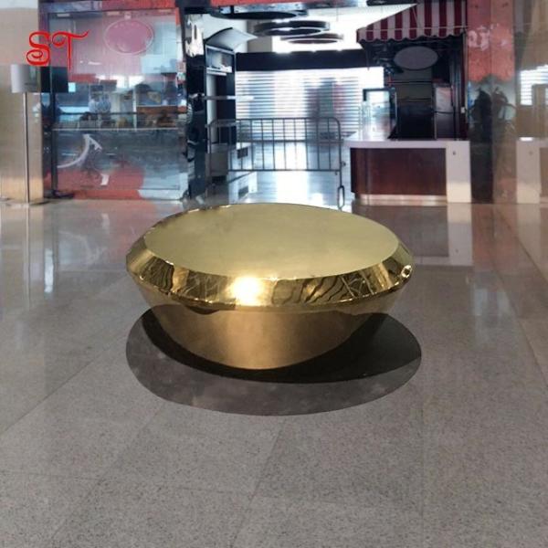 Modern Style Luxury Gold Bronze Round Top Coffee Table Hotel Living Room High Fashion Furniture Statues