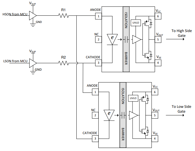 Пакет канала 6-SOIC конденсаторной связи 3750Vrms 1 водителя ворот UCC23313BQDWYRQ1