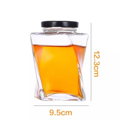 Vodka Storage Glass Jar with 330ml Capacity and Metal Cover