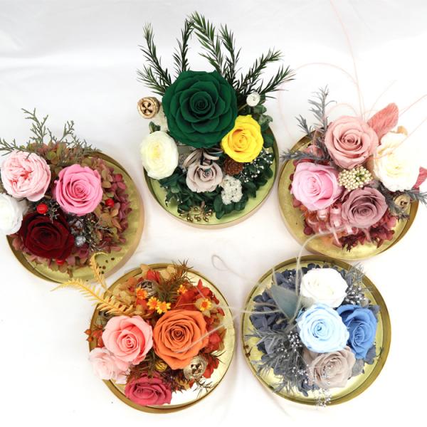Durable Preserved Rose Glass Dome 100% Handmade Real Touch Natural Rose Dye