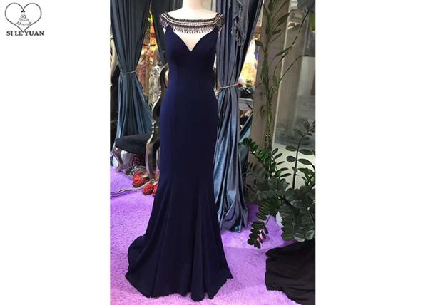 Small Train Mermaid Style Prom Dress Sleeveless Sexy Top Hollow Out Bead Tassels
