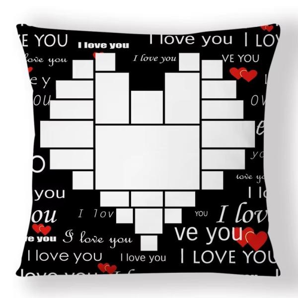 Housses de coussin vierges pour sublimation, imprimables, en forme de cœur, pour la Saint-Valentin