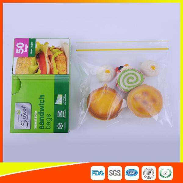Waterproof Plastic Sandwich Bags Reclosable 18 X 17cm For Food Storage