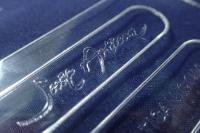 Etiquetas do cair da roupa do logotipo do laser de Coutom, etiquetas acrílicas transparentes