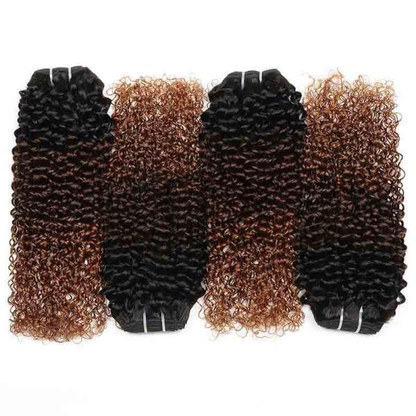 #T1B/4/30 Kinky Curly Remy Human Hair Bundles Sew In Weave Bundles Brazilian Bundle Deals