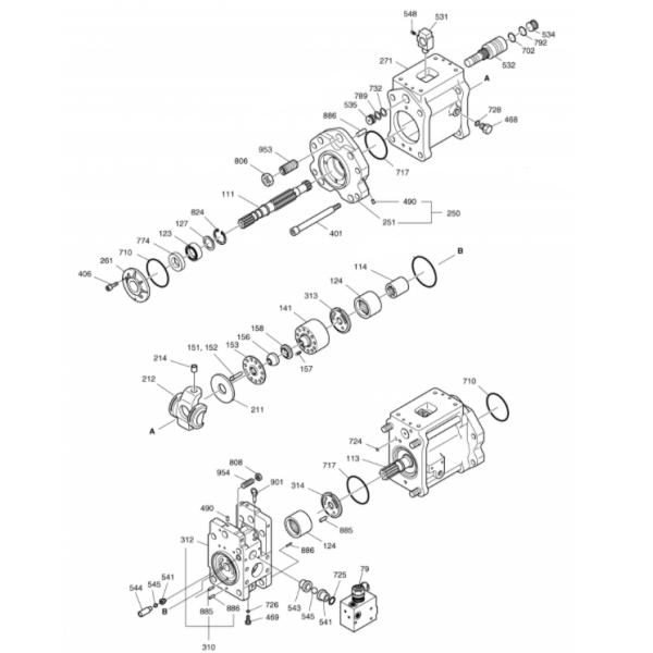 401-00489 масляный насос частей EC210 EC240 LG225  экскаватора гидронасоса