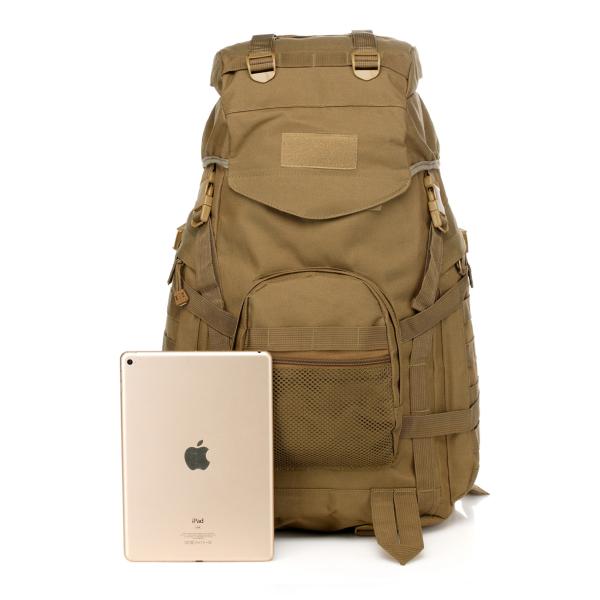 Large Capacity Black Backpack for Outdoor Sport made of PVC Lining and 600D Polyester